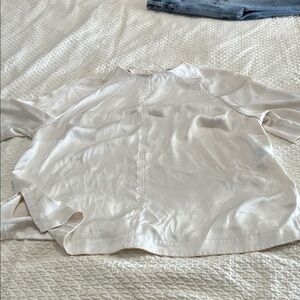 Elegant Cream Silky Blouse oversized fit